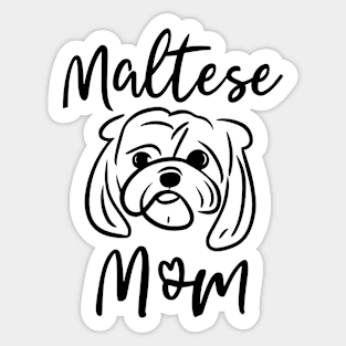 Maltese Mom Line Art Sticker